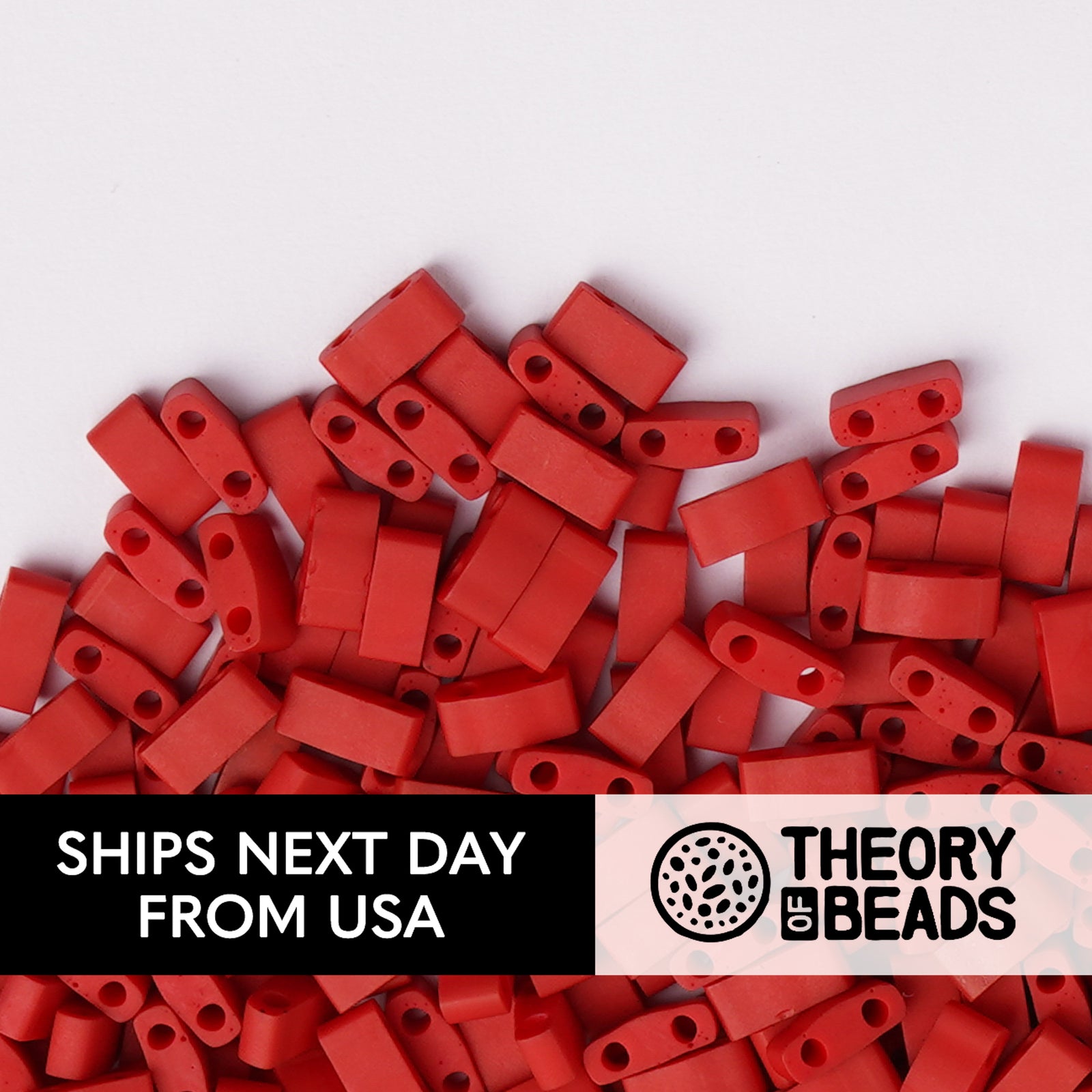Meteorites Matte Brick Red Half Miyuki Tila Beads