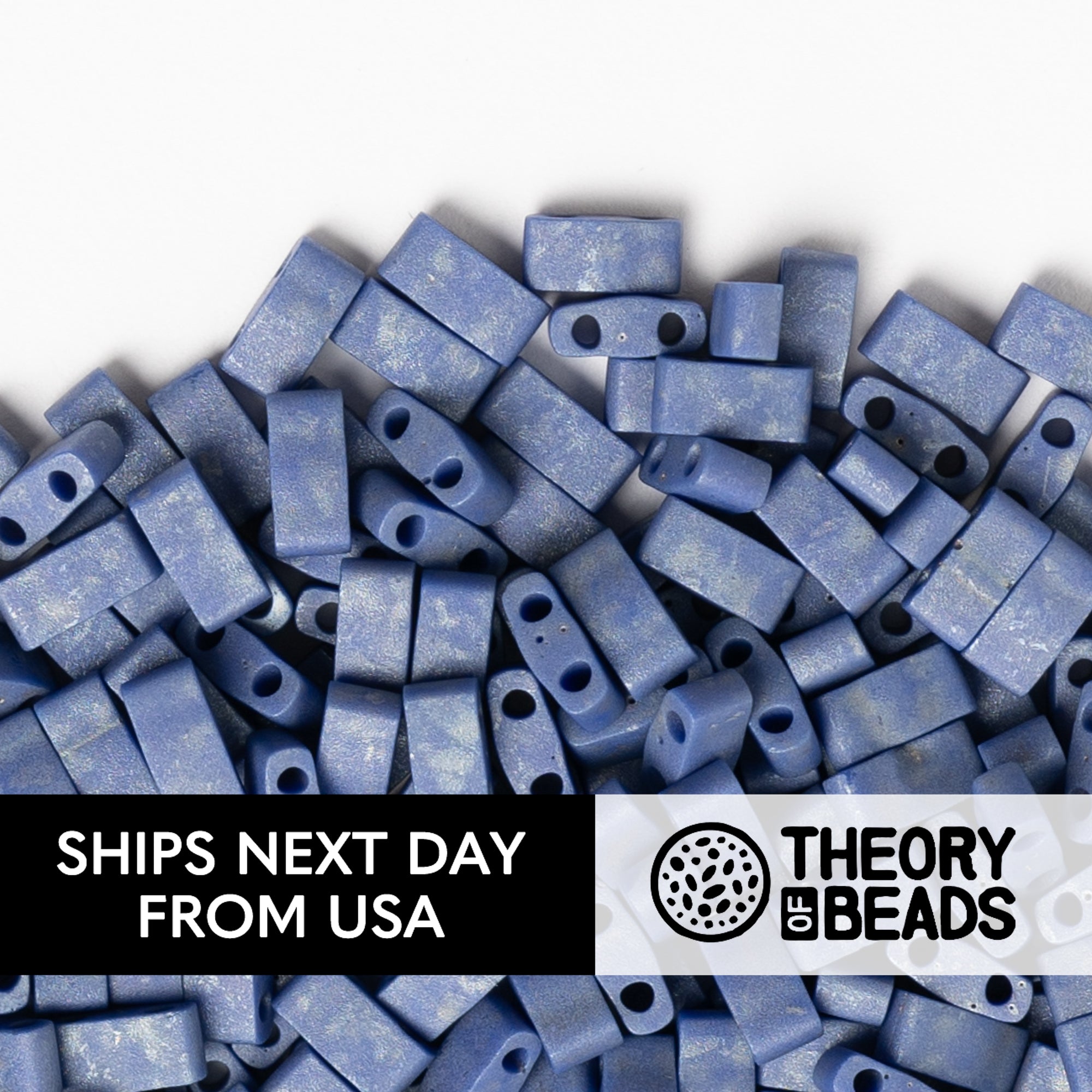 Meteorites Matte Cobalt Blue Half Miyuki Tila Beads