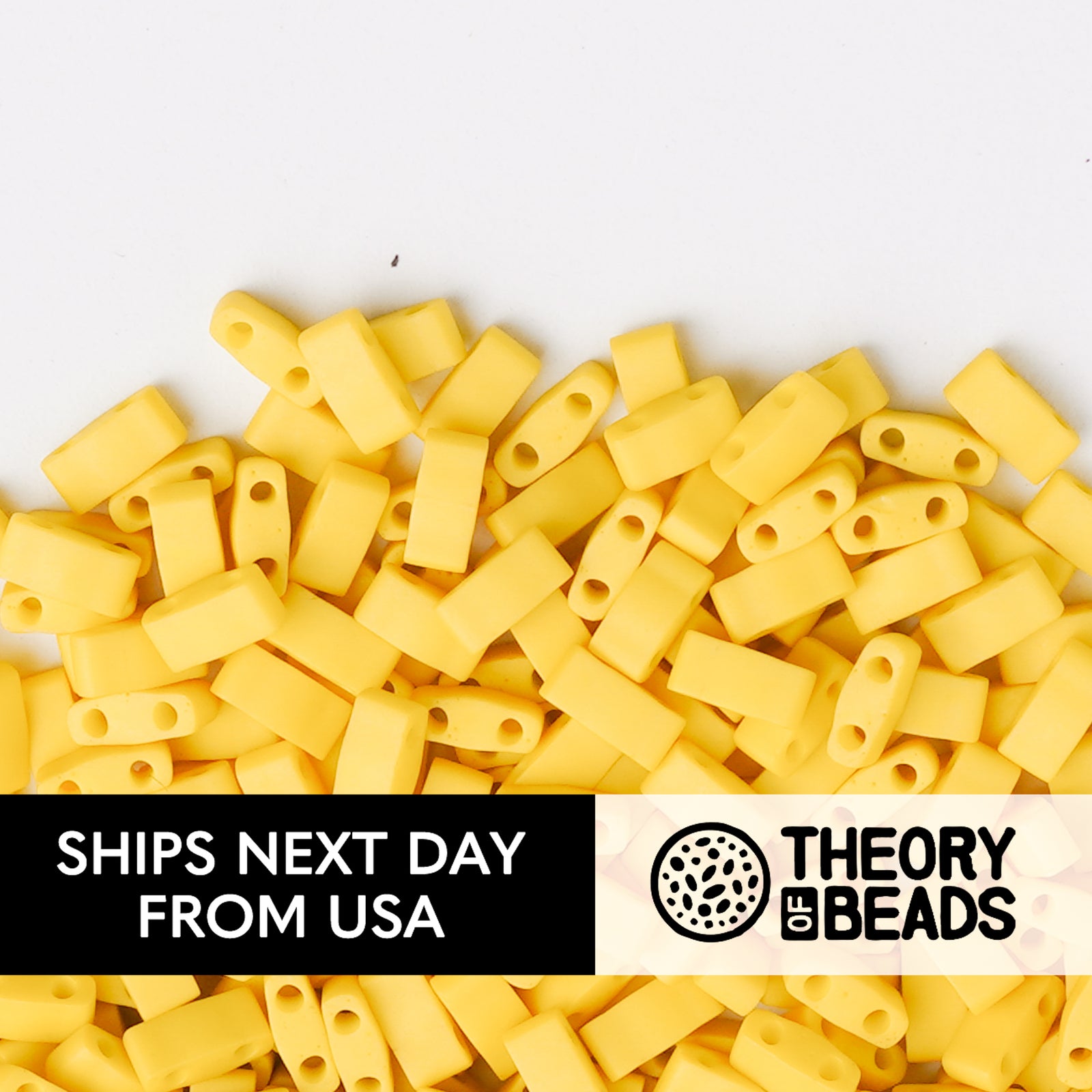 Meteorites Matte Canary Half Miyuki Tila Beads