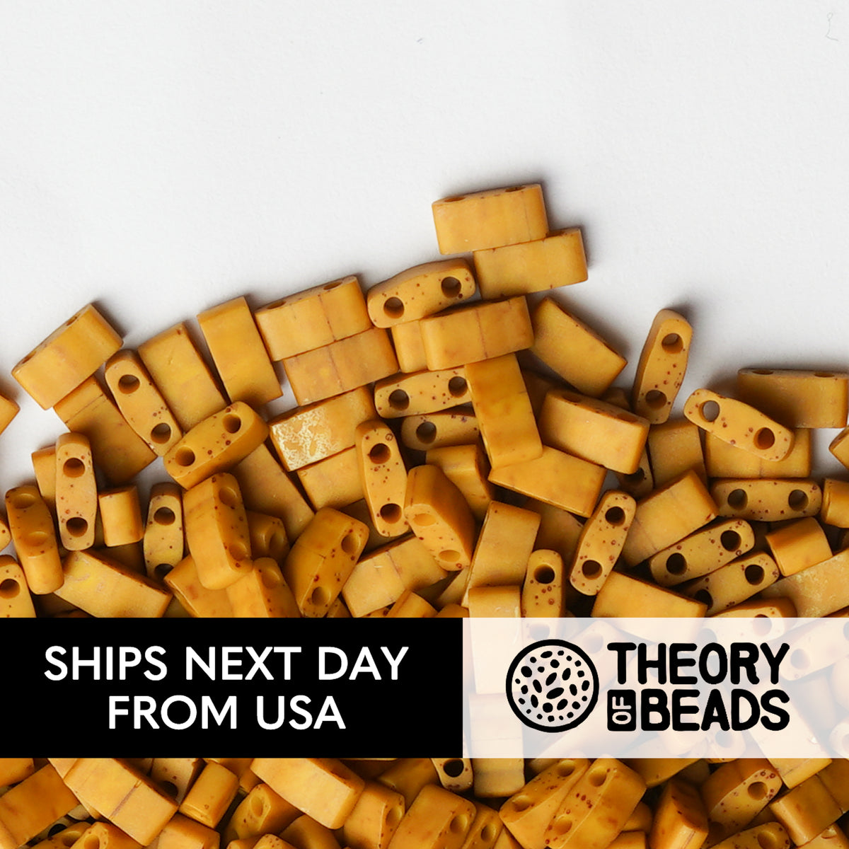 Meteorites Honey Mustard Half Miyuki Tila Beads