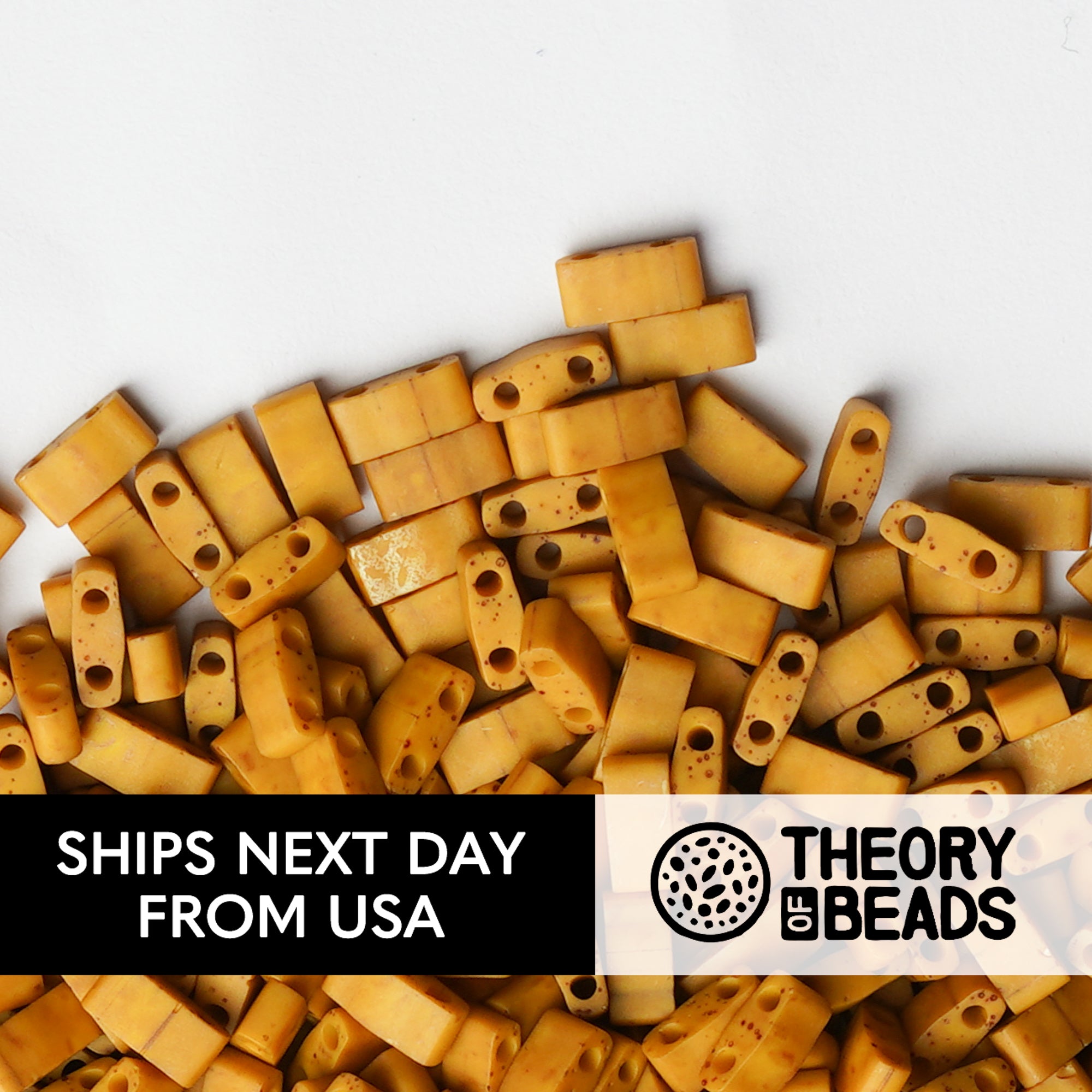 Meteorites Honey Mustard Half Miyuki Tila Beads