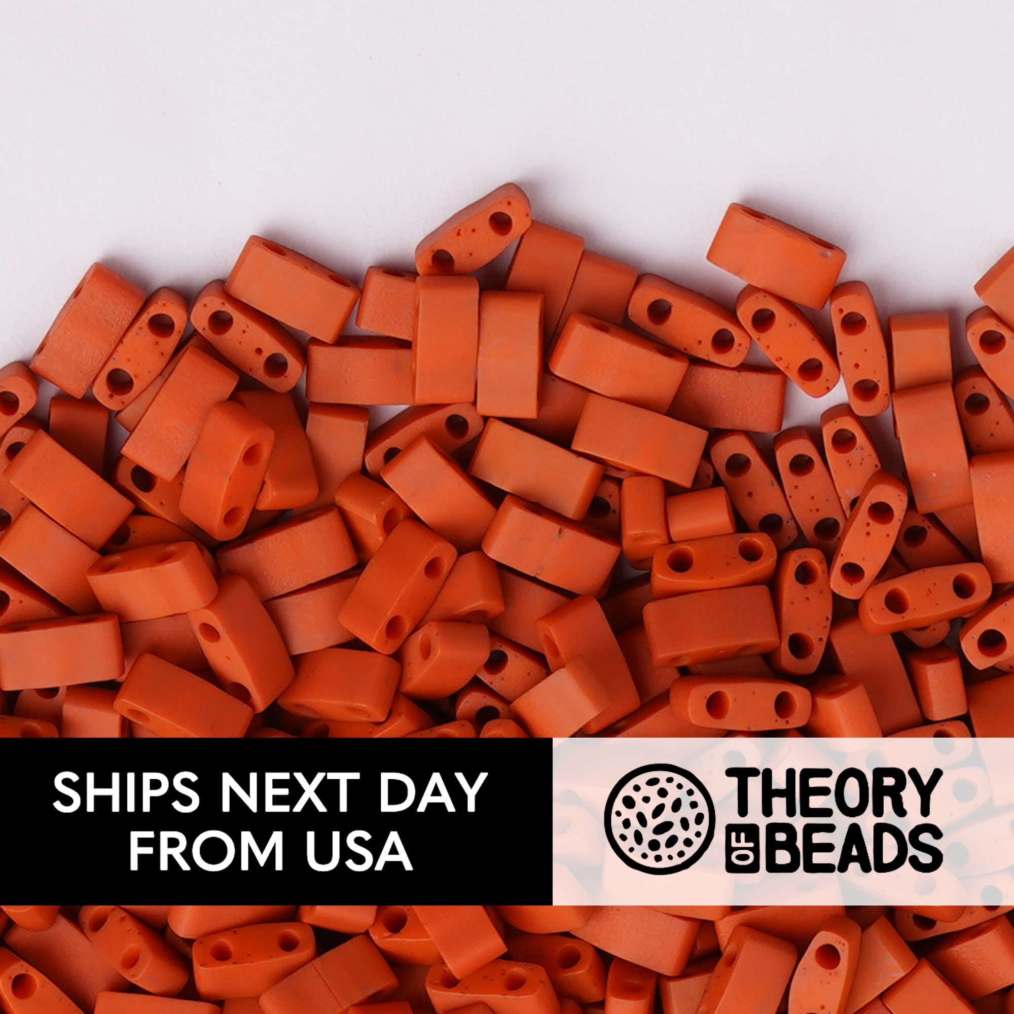 Meteorites Terra Cotta Half Miyuki Tila Beads