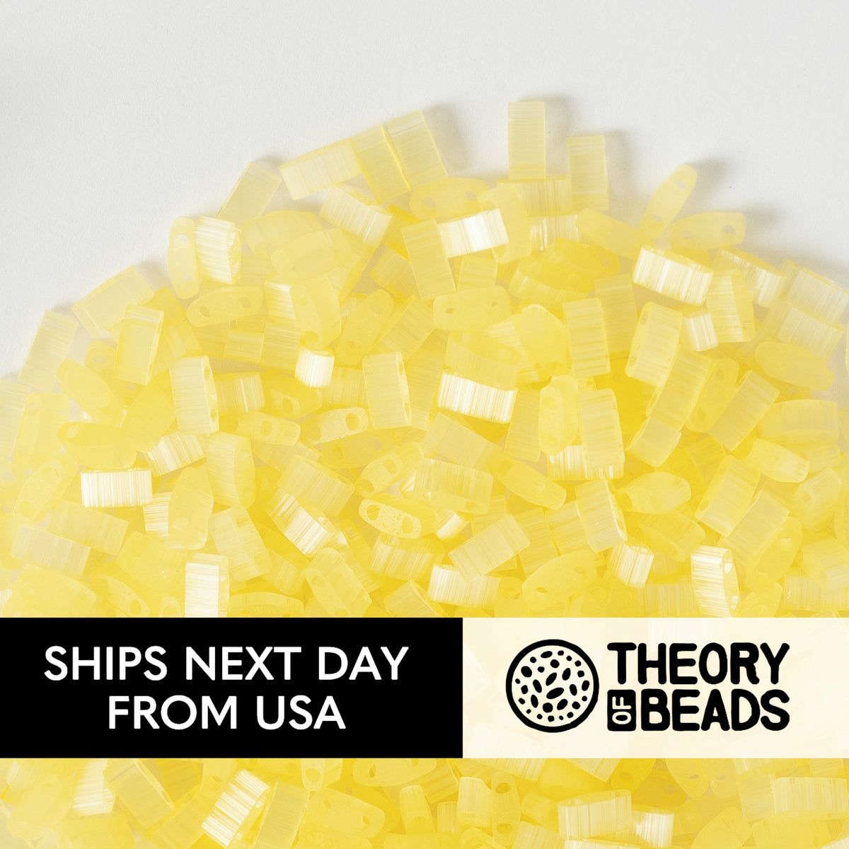 Silky Lemon Meringue Half Miyuki Tila Beads