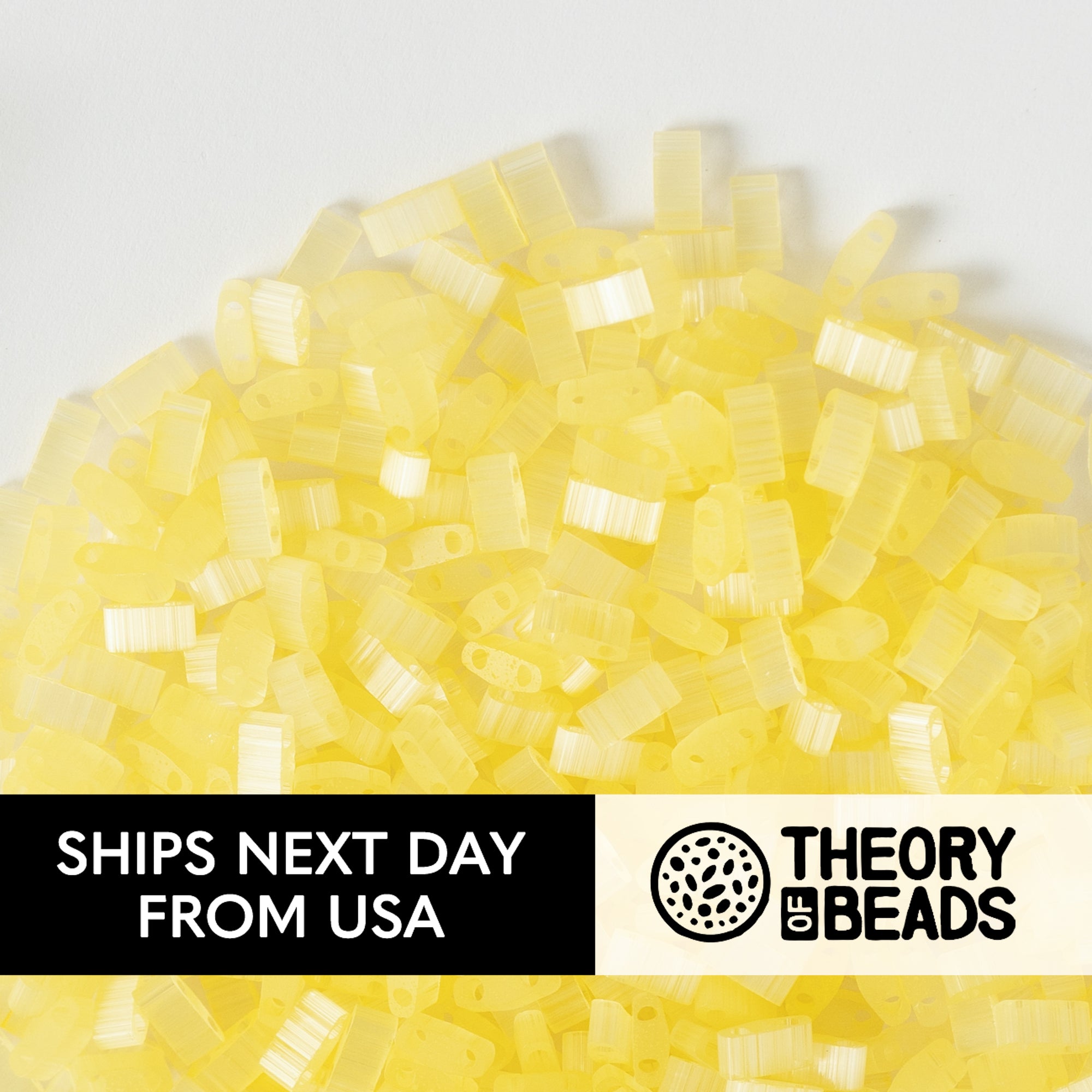 Silky Lemon Meringue Half Miyuki Tila Beads