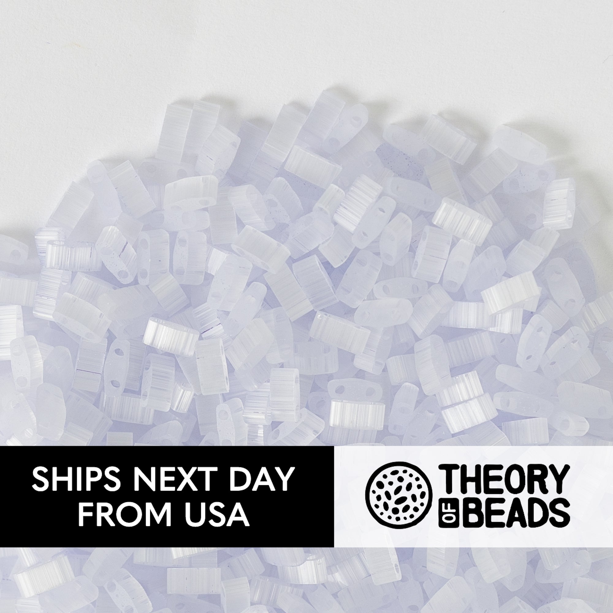 Silky Iceberg Blue Half Miyuki Tila Beads