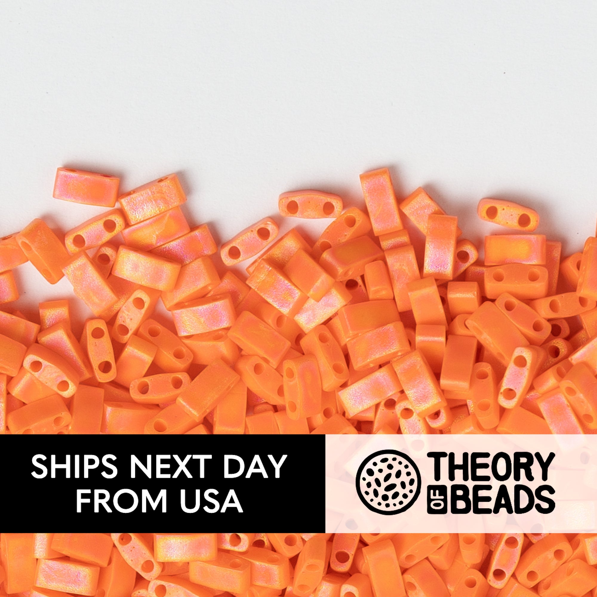 Meteorites Matte Orange Half Miyuki Tila Beads