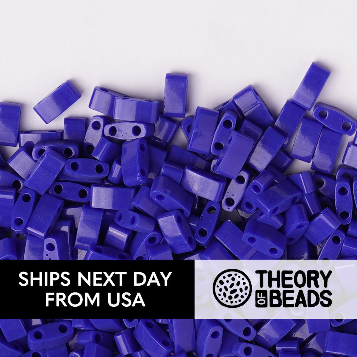 Opaque Cobalt Blue Half Miyuki Tila Beads