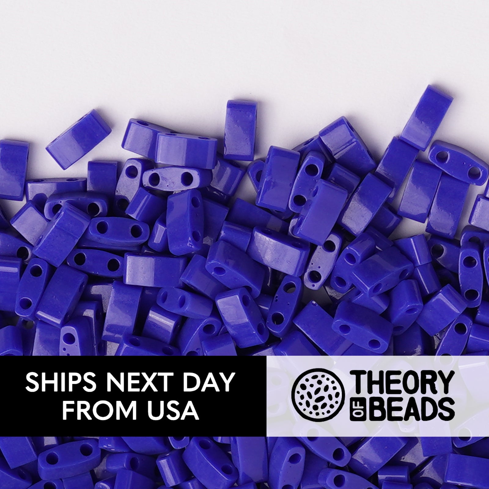 Opaque Cobalt Blue Half Miyuki Tila Beads