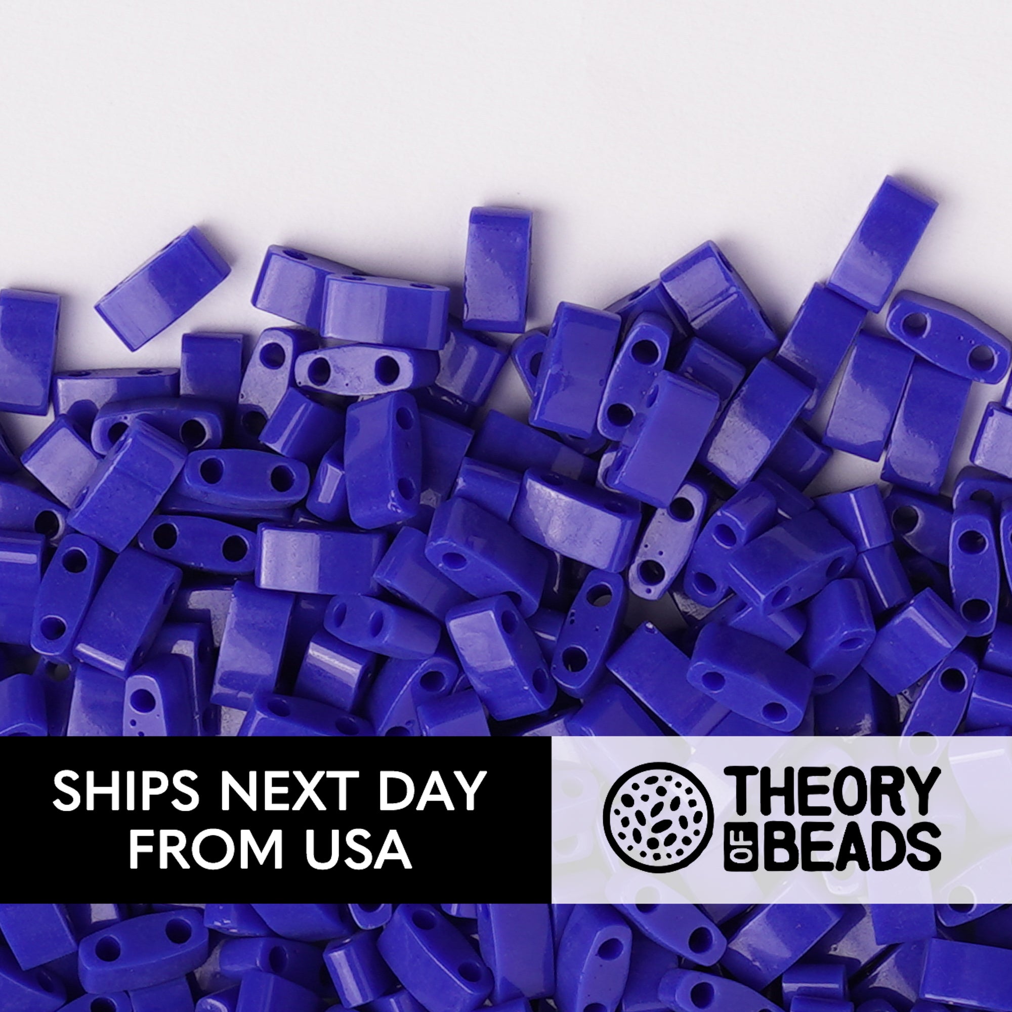 Opaque Cobalt Blue Half Miyuki Tila Beads