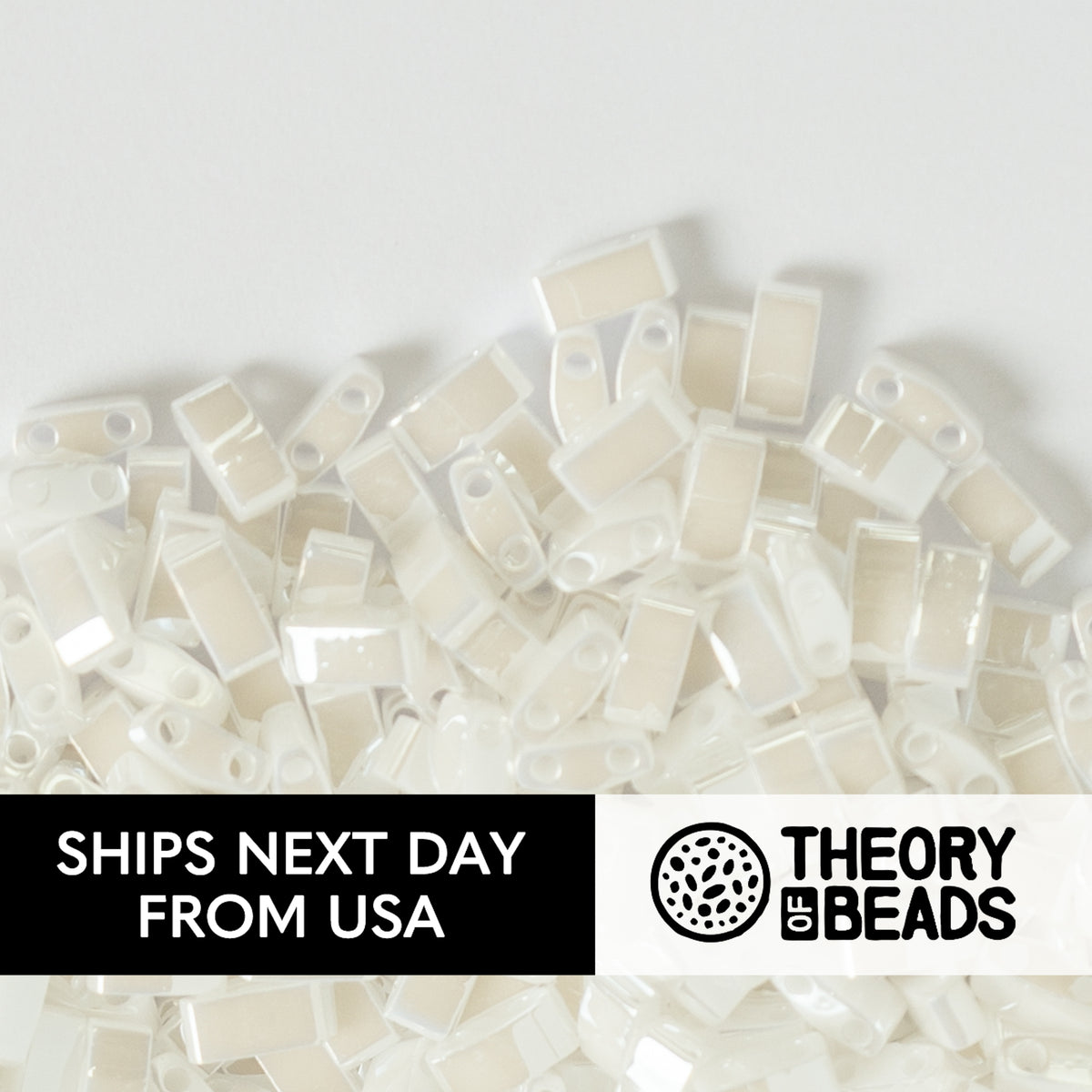 Pearl White Luster Half Miyuki Tila Beads