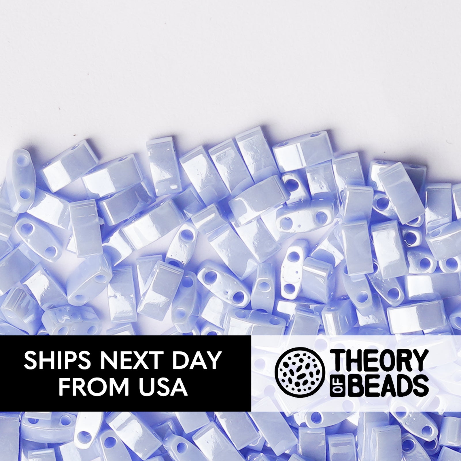 Pearl Light Periwinkle Luster Half Miyuki Tila Beads