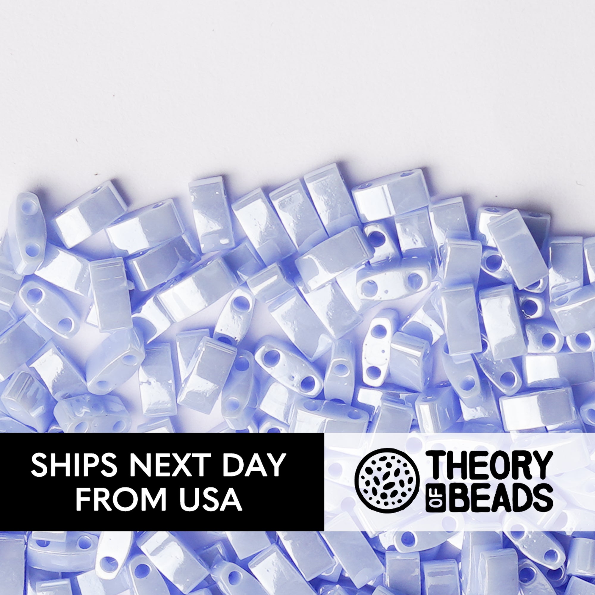 Pearl Light Periwinkle Luster Half Miyuki Tila Beads