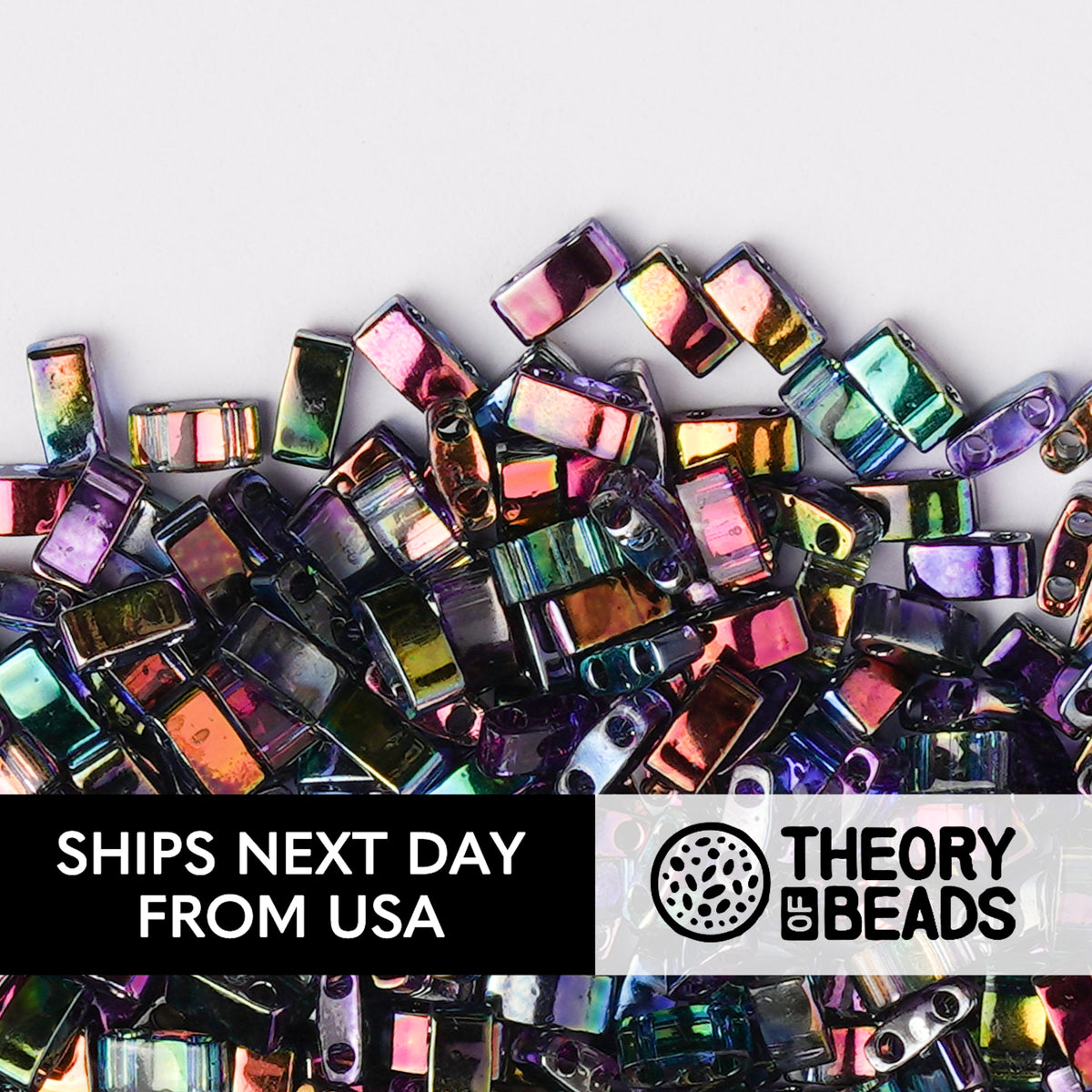 Rainbow Magic Blue Half Miyuki Tila Beads