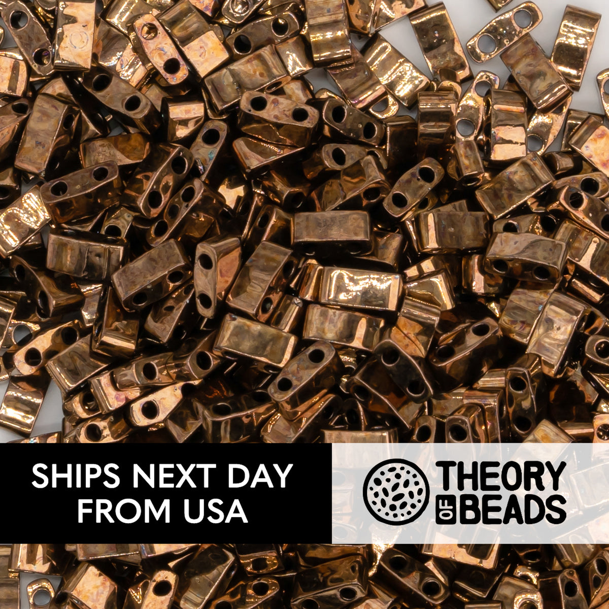 Metallic Dark Raspberry Half Miyuki Tila Beads