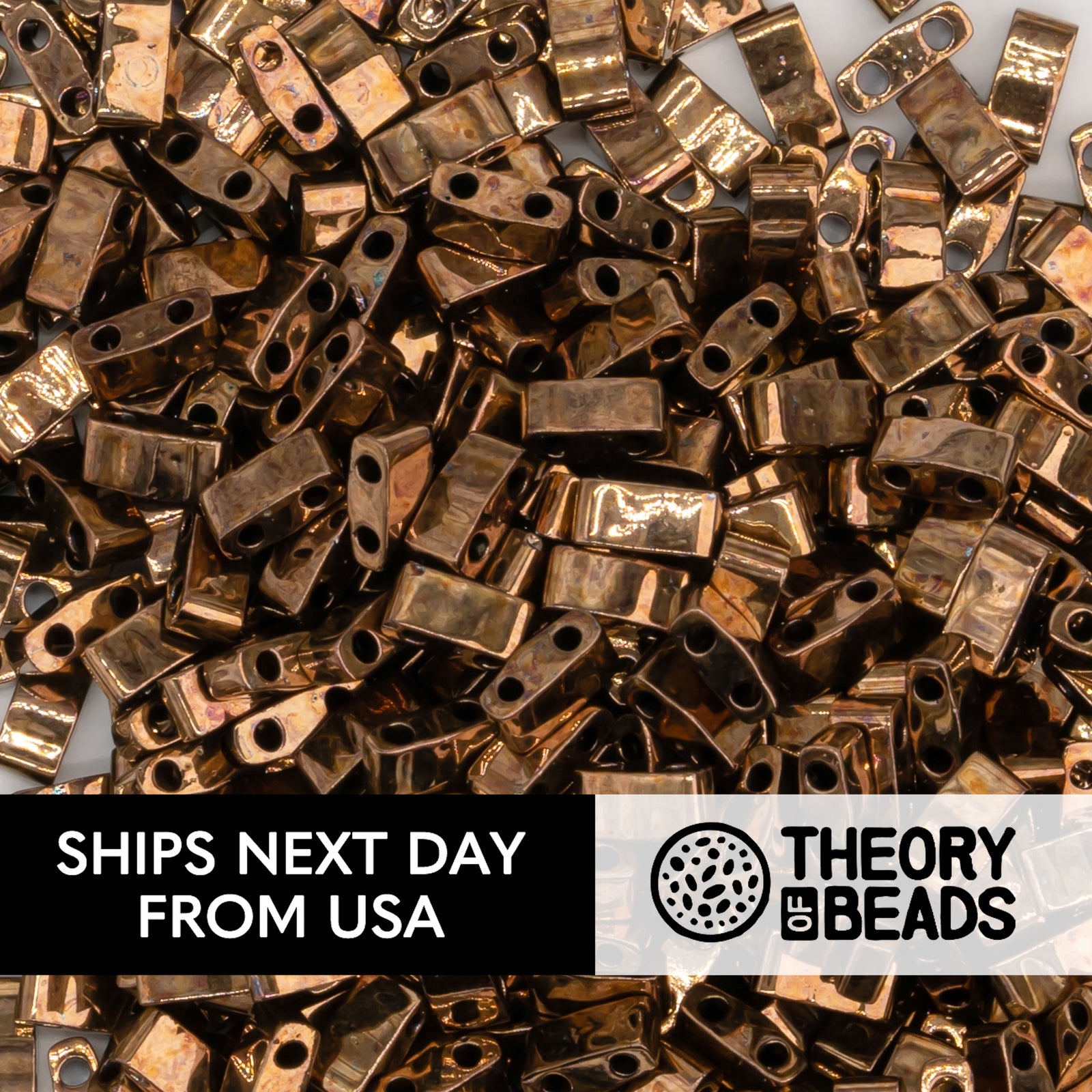 Metallic Dark Raspberry Half Miyuki Tila Beads