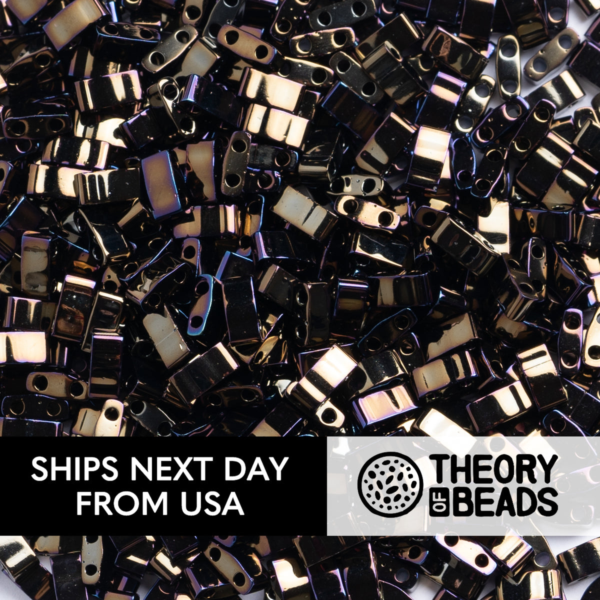 Metallic Brown Iris Half Miyuki Tila Beads