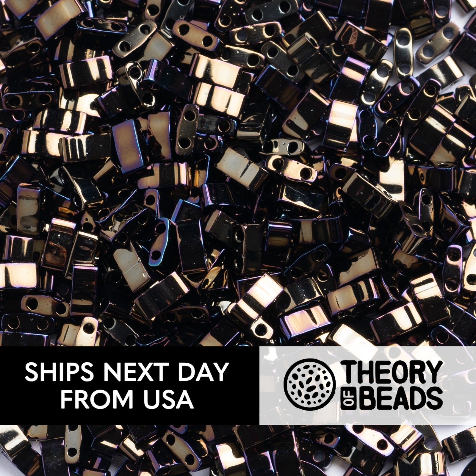 Metallic Brown Iris Half Miyuki Tila Beads