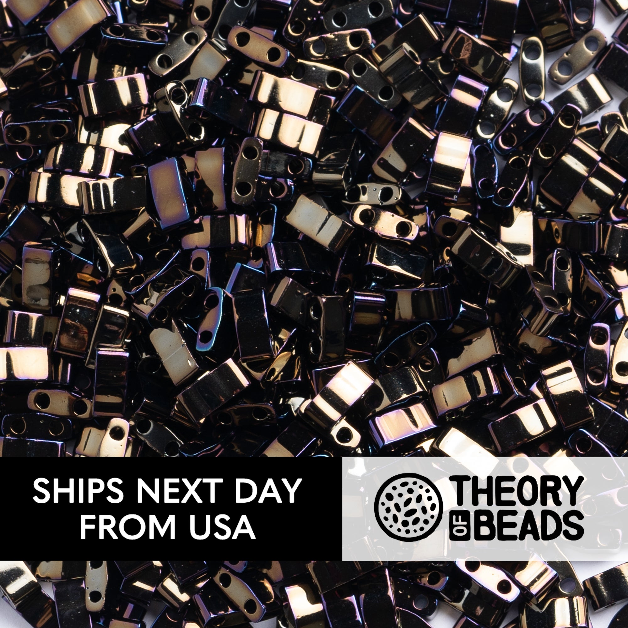 Metallic Brown Iris Half Miyuki Tila Beads