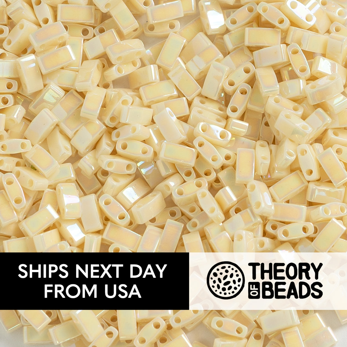 Pearl Ivory Pearl Half Miyuki Tila Beads