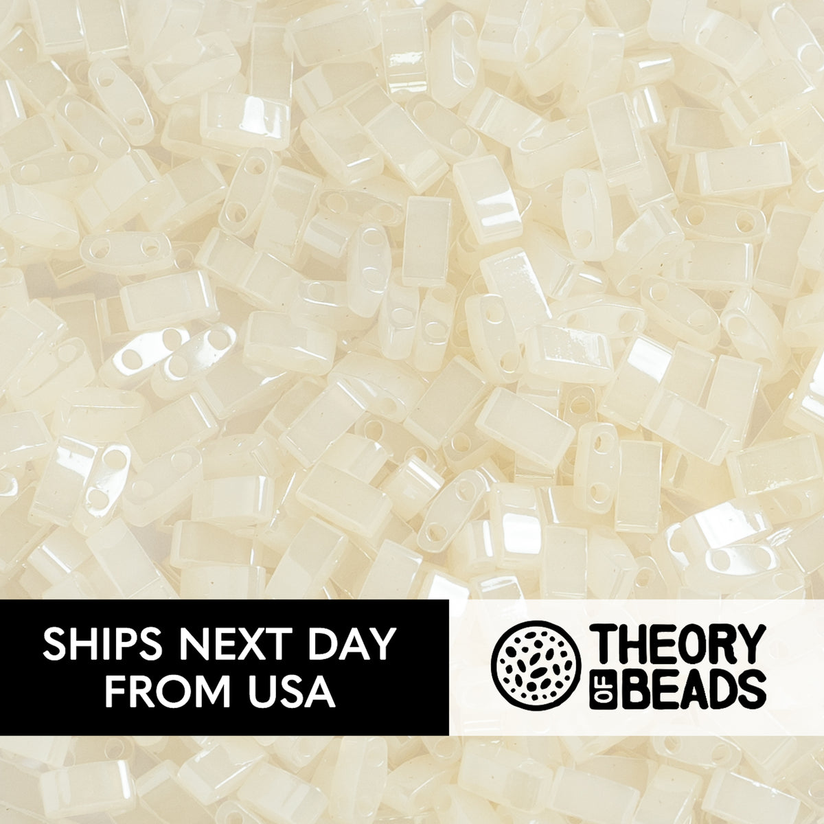 Pearl Eggshell White Half Miyuki Tila Beads