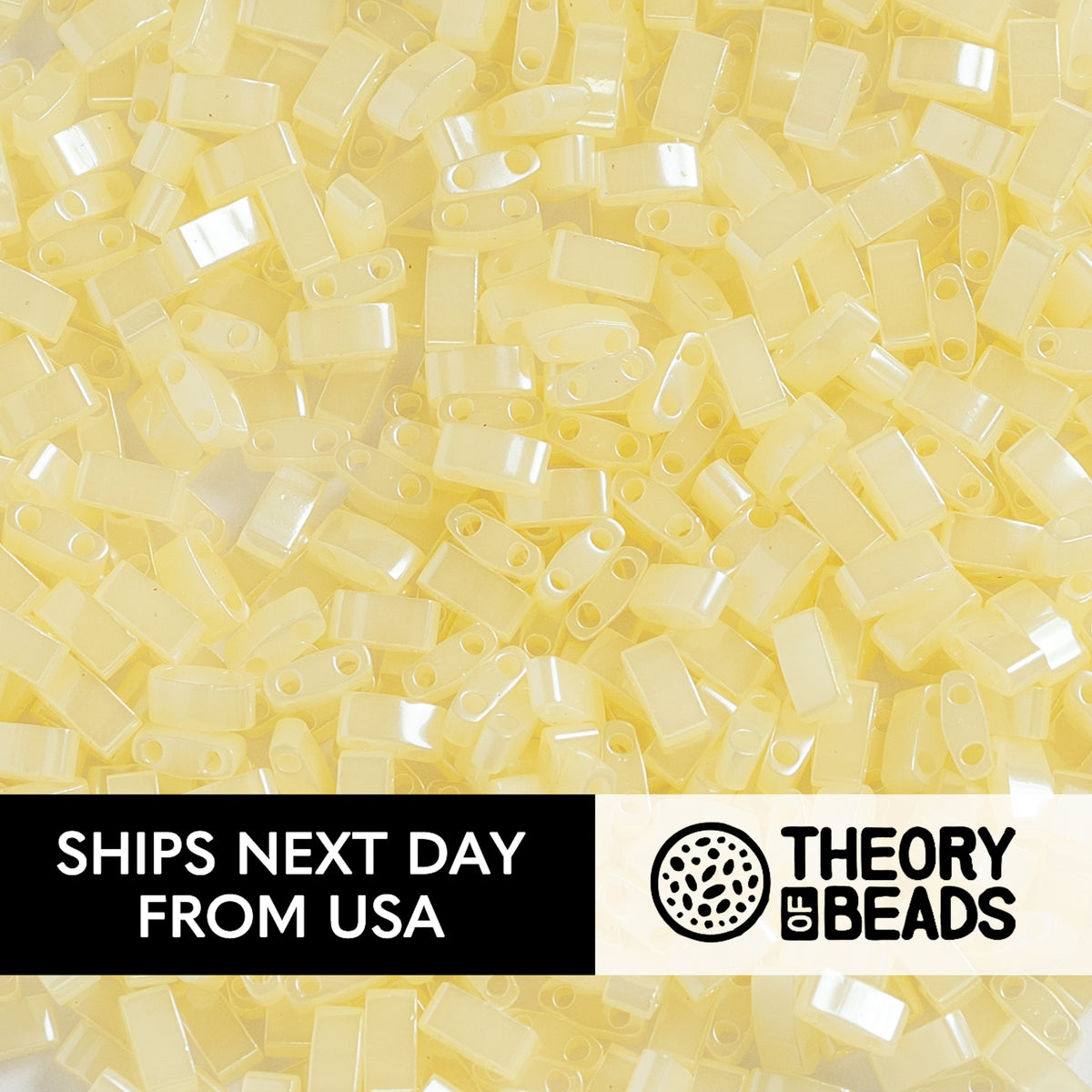 Pearl Butter Cream Half Miyuki Tila Beads