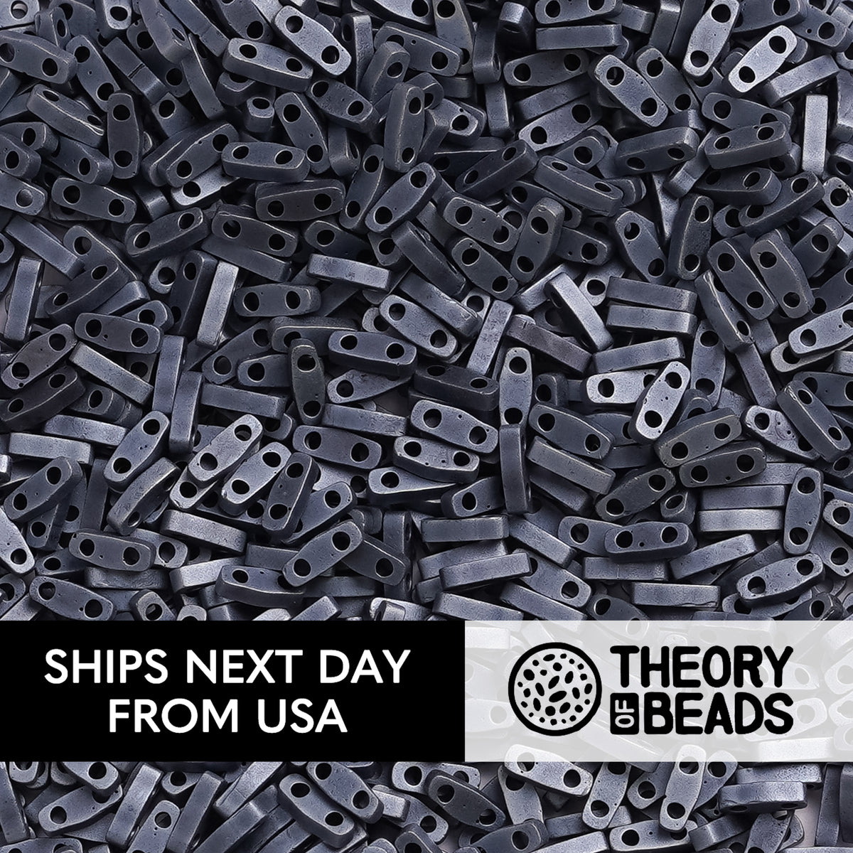 Meteorites Matte Gunmetal Black Quarter Miyuki Tila Beads