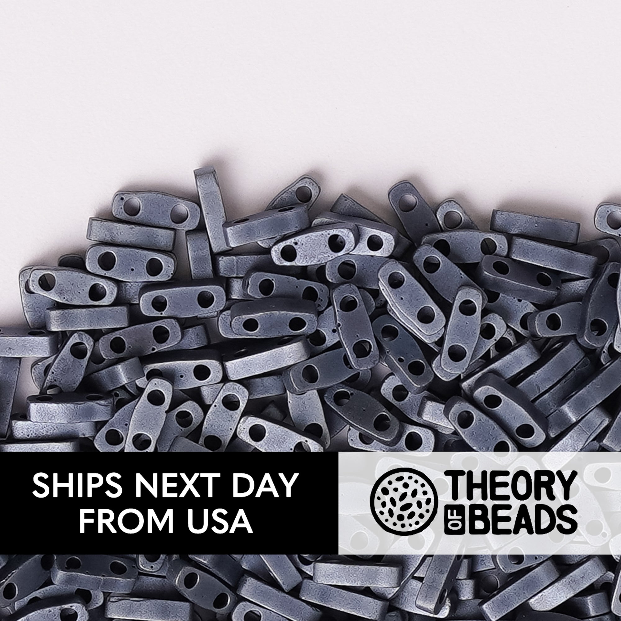 Meteorites Matte Gunmetal Black Quarter Miyuki Tila Beads