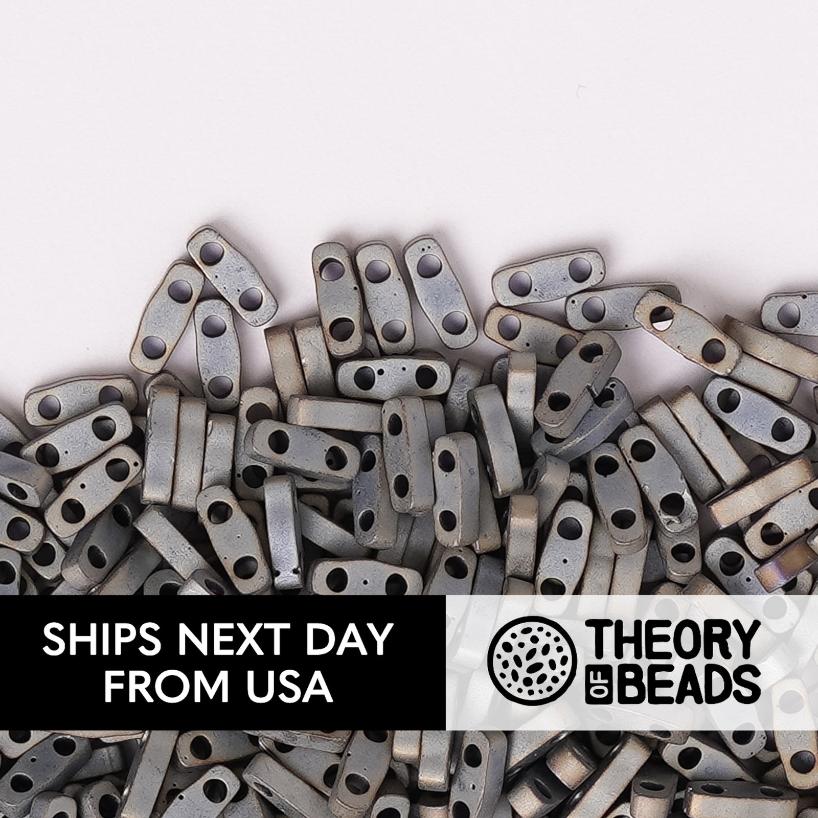 Meteorites Matte Silver Quarter Miyuki Tila Beads