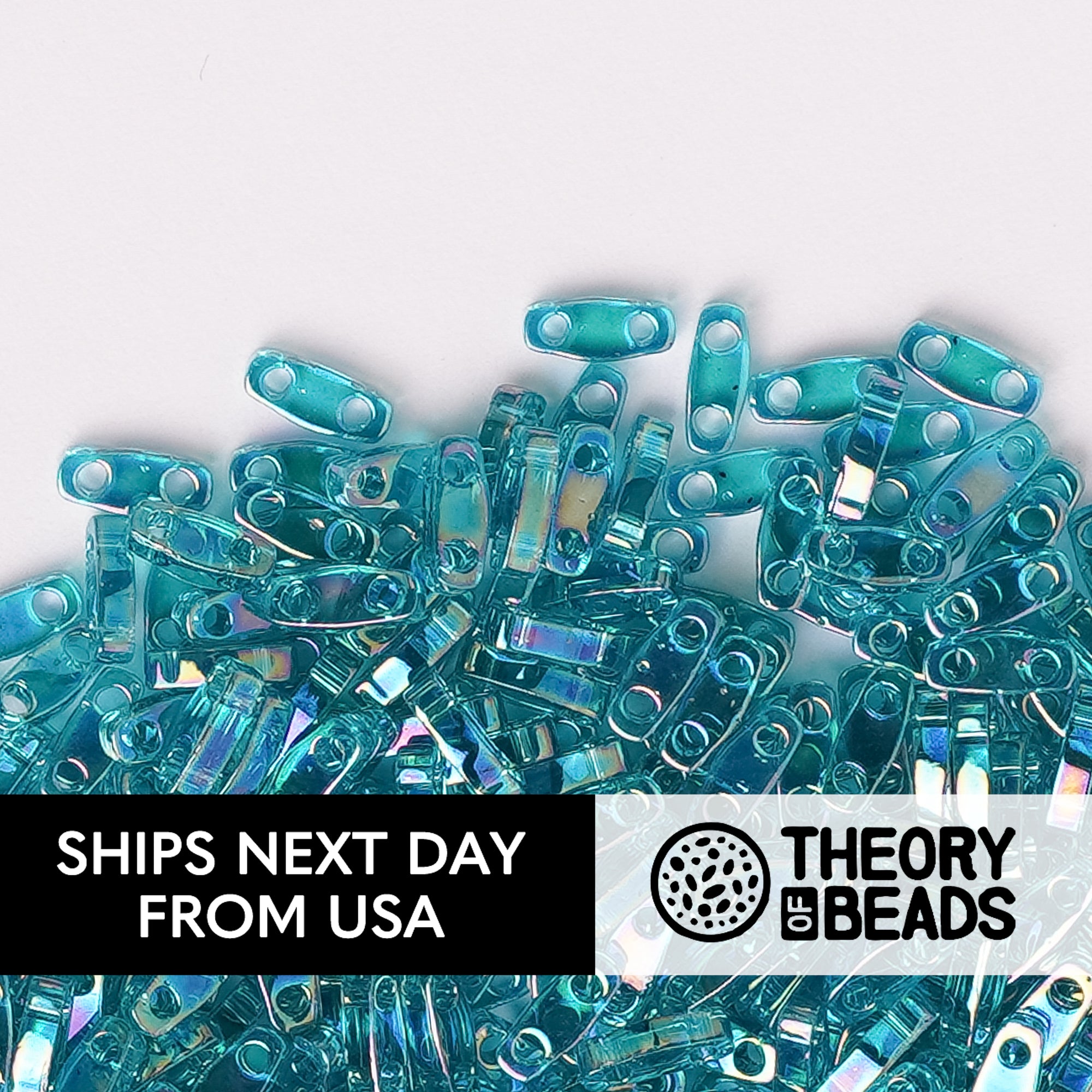 Fantasy Teal Quarter Miyuki Tila Beads