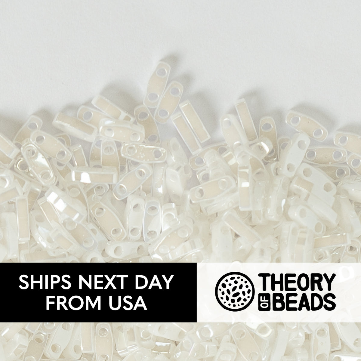 Pearl White Luster Quarter Miyuki Tila Beads