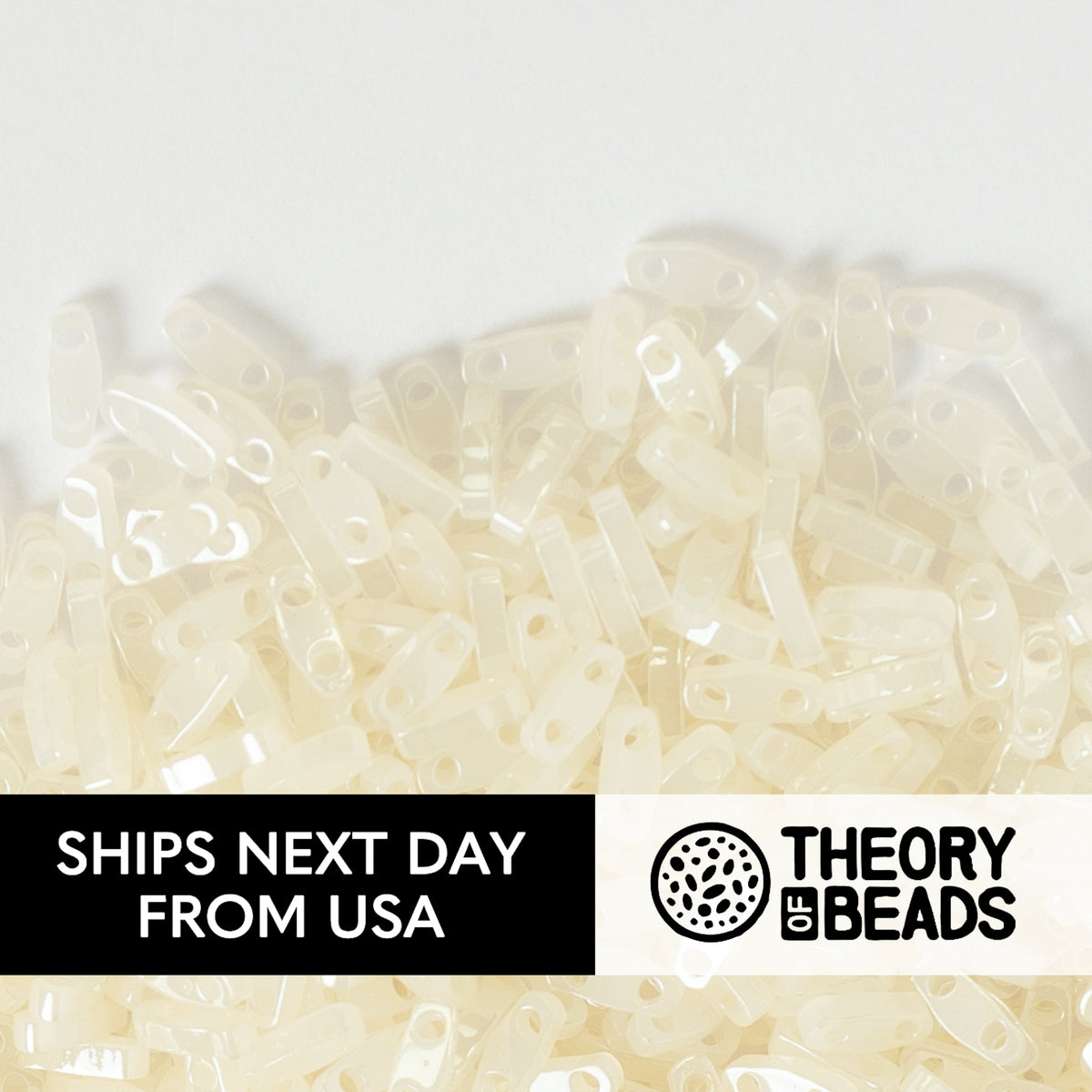 Pearl Eggshell White Quarter Miyuki Tila Beads