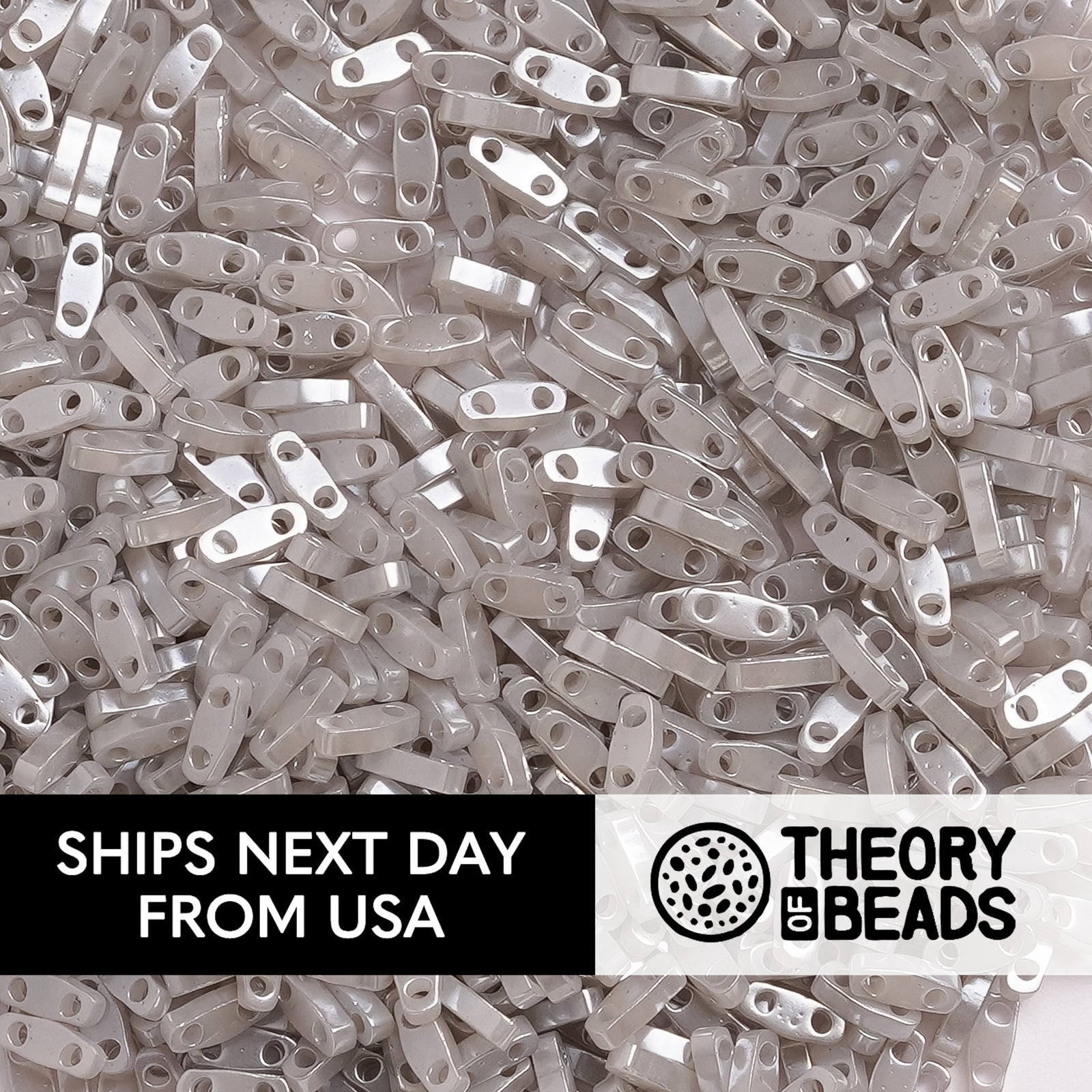 Pearl Silver Grey Quarter Miyuki Tila Beads