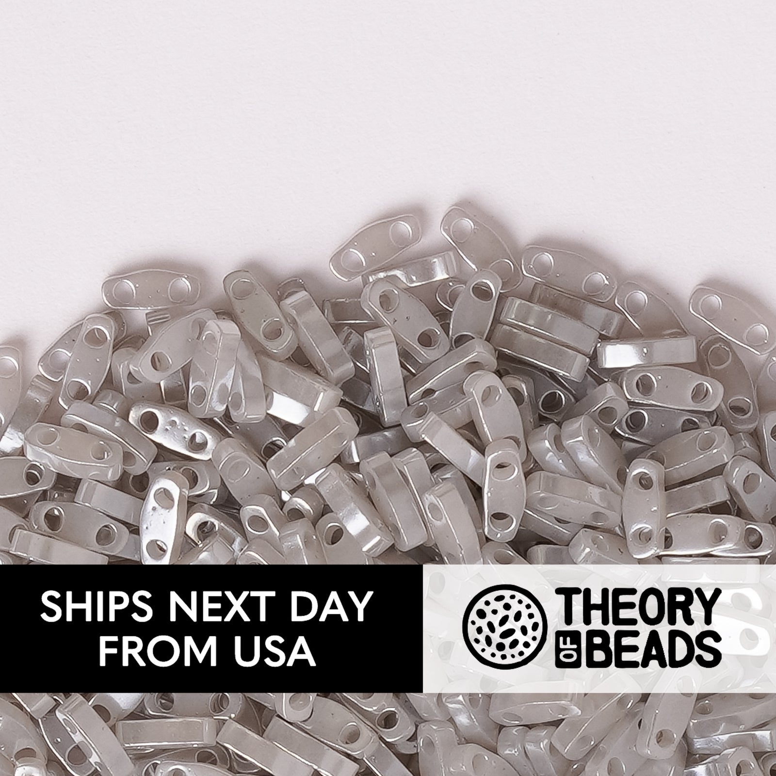 Pearl Silver Grey Quarter Miyuki Tila Beads