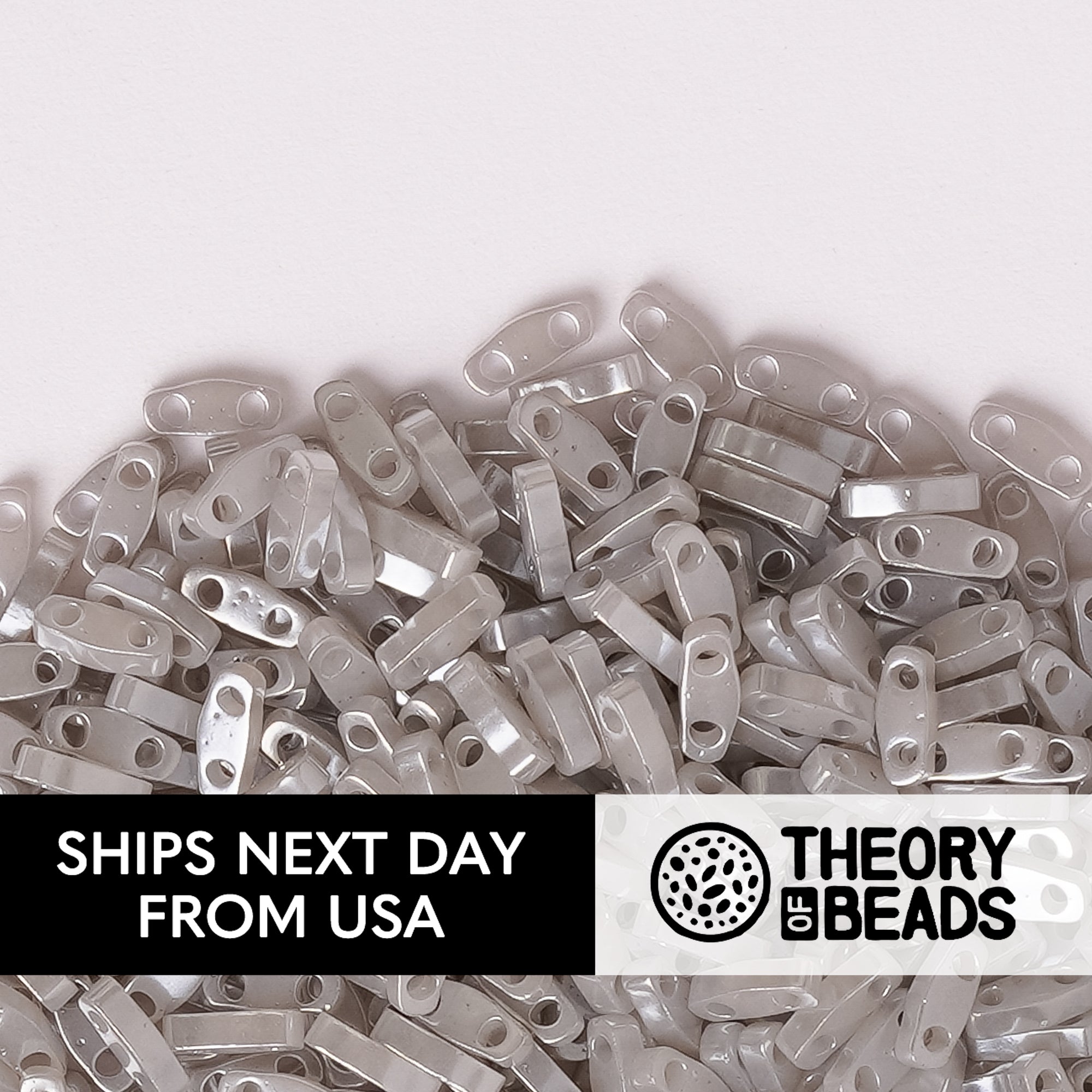 Pearl Silver Grey Quarter Miyuki Tila Beads