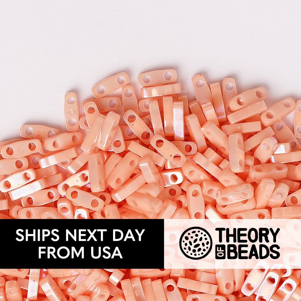 Pearl Tea Rose Luster Quarter Miyuki Tila Beads