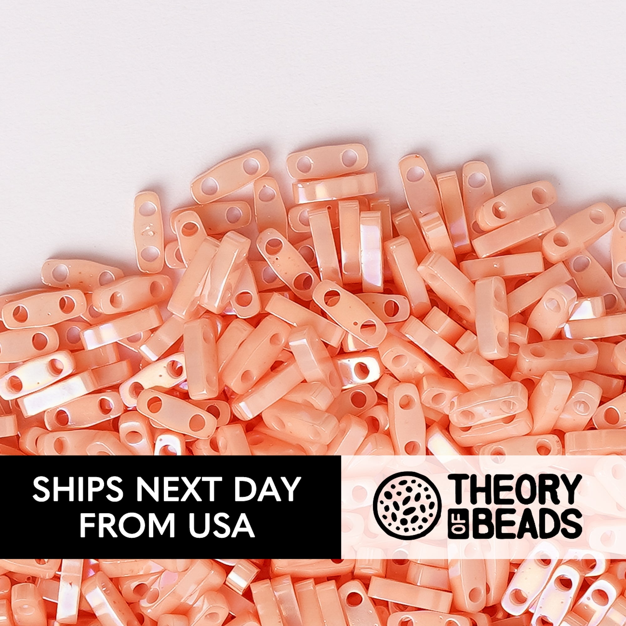 Pearl Tea Rose Luster Quarter Miyuki Tila Beads