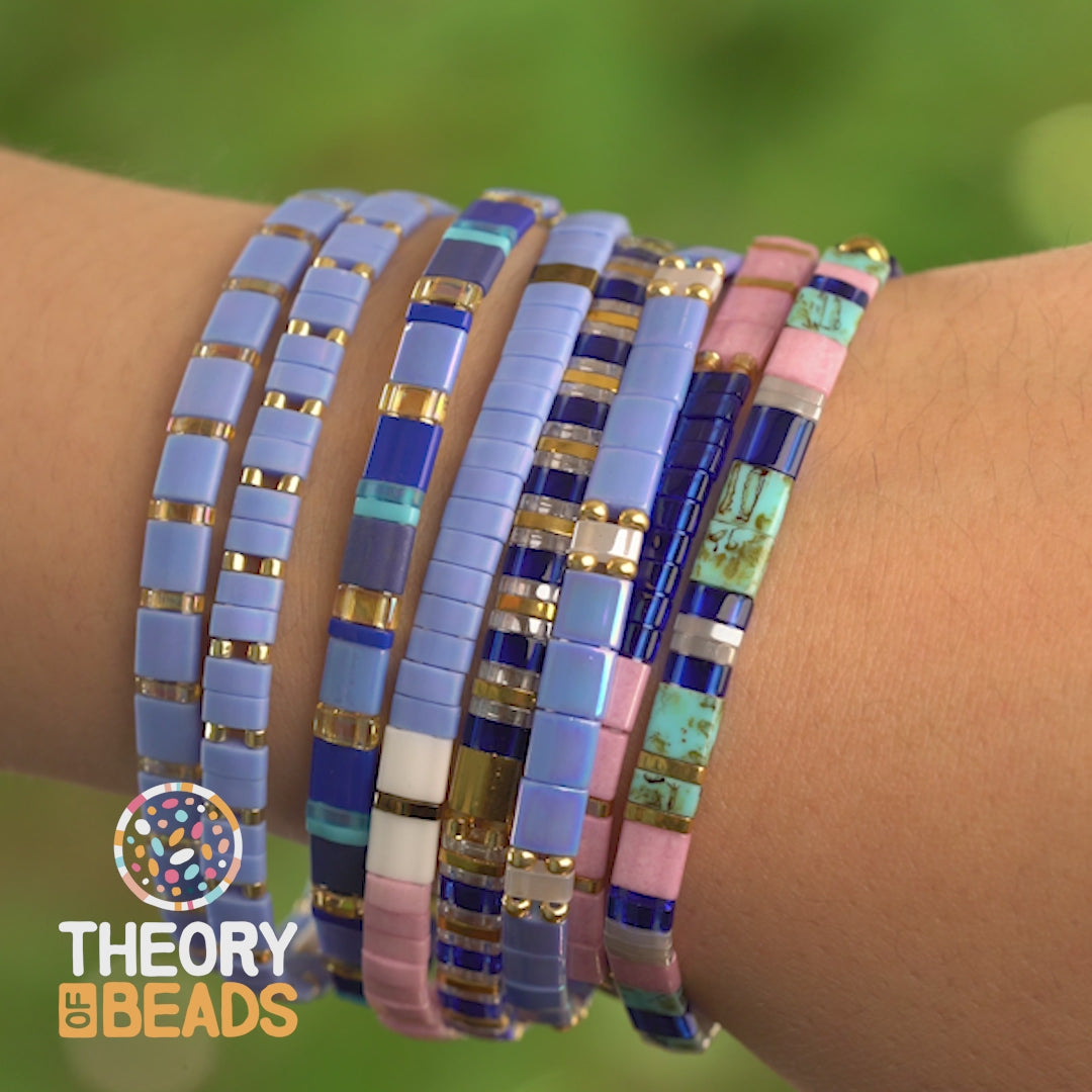 Royally Pink and Blue Tila Beads Bracelets